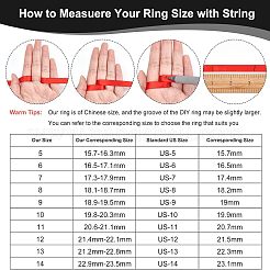 18 Stück 6 Stil 304 Edelstahl geriffelte Fingerring-Einstellungen&nbsp;STAS-UN0040-58