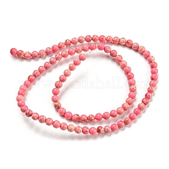 Brins de perles teintes en jaspe impérial synthétique&nbsp;G-D077-A01-02