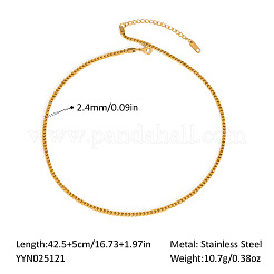 Colliers à chaîne gourmette en acier inoxydable 304 de 2.4 mm pour l'été&nbsp;DB5520-1