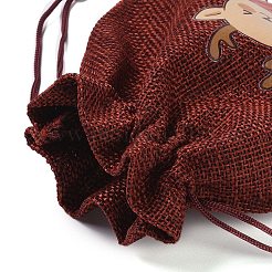 Aufbewahrungsbeutel aus Jutegewebe mit Weihnachtsmotiv&nbsp;LS-ABAG-F010-01B-01