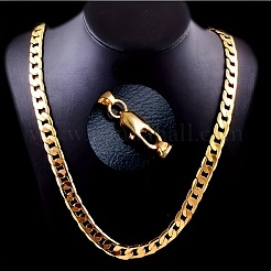Ensembles de colliers et bracelets en alliage de chaînes cubaines pour hommes&nbsp;WG37A02-02
