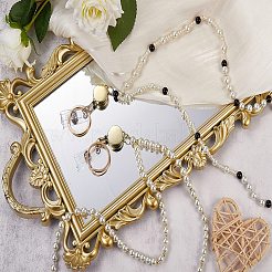 Porte-cartes d'identité en perles de verre rondes avec sangle de cou&nbsp;HJEW-SW00131