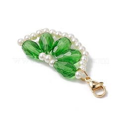 Decorazioni pendenti con perle di vetro e perline di vetro arancioni&nbsp;HJEW-TA00336-01