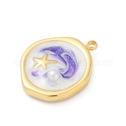 Pendentifs en acier inoxydable 304 émaillé sur le thème de l'océan&nbsp;STAS-Q352-03G-G