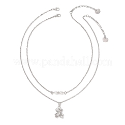 Collier double rang pour femme&nbsp;NJEW-JN05758-02