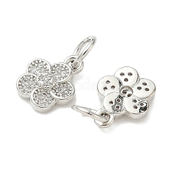 Pendentifs avec zircon cubiques à micro-pavés en laiton&nbsp;KK-D386-14P