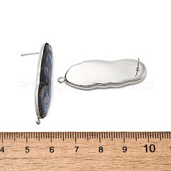 Ohrstecker aus natürlichem Paua-Muschel-Stein aus 304 Edelstahl&nbsp;STAS-Z125-02P