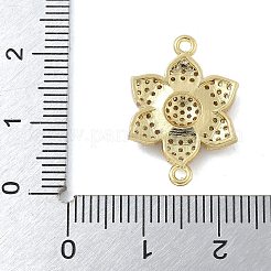 Gestell aus Messing mit Mikropflaster und klaren Zirkonia-Blumenverbinder-Anhängern&nbsp;KK-A234-043G