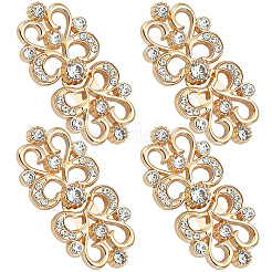 4 bouton de jean ajustable en alliage de cristal et strass&nbsp;FIND-CY0002-27G