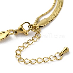 Braccialetti multifilo a catena a serpente e a spina di pesce in acciaio inossidabile 304 per donna&nbsp;BJEW-G712-03G