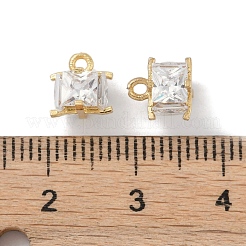 Placage de crémaillère en laiton micro pavé pendentifs en zircone cubique claire&nbsp;KK-A224-09G