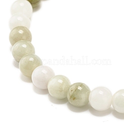 Bracelet extensible en perles rondes en jadéite naturelle&nbsp;BJEW-JB07572-01