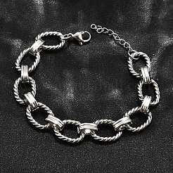 Bracelets à maillons ovales en acier inoxydable 304 pour femmes&nbsp;BJEW-R021-09P