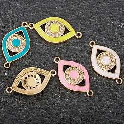 5 pz 5 colori ottone micro pavé di zirconi cubici trasparenti link&nbsp;KK-SZ0001-75