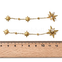 Pendiente colgante de estrella con cristales de imitación de acero inoxidable 304&nbsp;LS-EJEW-G451-04G