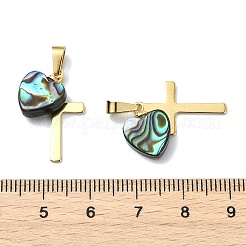 Natur Paua Muschel Anhänger&nbsp;PALLOY-JF05710-01