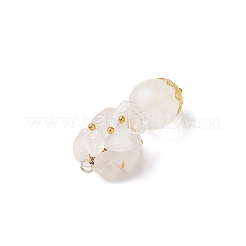 3 pièce 3 styles de pendentifs ronds en verre de quartz cerise et améthyste naturelle et quartz rose et sélénite et cristal de quartz&nbsp;PALLOY-JF04288