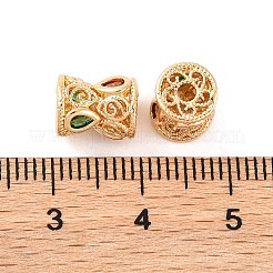 Perle di zirconi cubici trasparenti in micro pavè di ottone&nbsp;KK-S389-18G