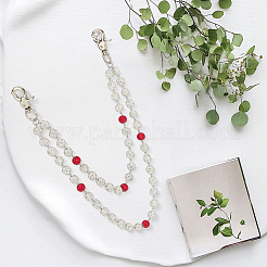 1 pieza de cinturón de cadena con cuentas redondas de arcilla polimérica y rhinestone para mujer&nbsp;AJEW-CN0007-10B