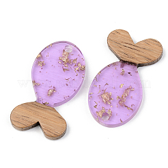 Pendentifs en résine transparente et bois de noyer&nbsp;RESI-S389-053B-B01