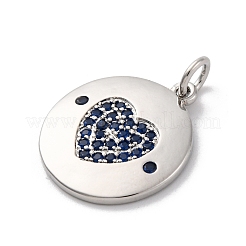 Pendentifs avec zircon cubiques à micro-pavés en laiton&nbsp;KK-U033-11P-02