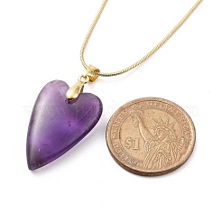 Colliers pendentif coeur pierres précieuses naturelles&nbsp;NJEW-JN04092
