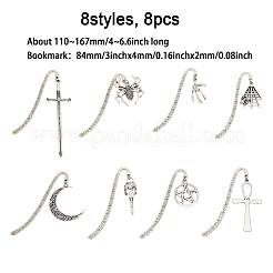 1 Set Lesezeichen mit Haken aus Legierung im gotischen Stil&nbsp;AJEW-FH0003-75