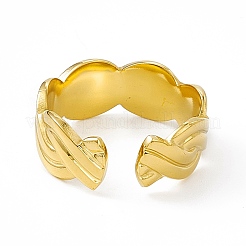 Bague manchette en acier inoxydable 304 avec placage ionique (IP) pour femme&nbsp;RJEW-C060-32G