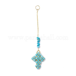 Decorazioni pendenti con perline di vetro a croce&nbsp;HJEW-MZ00402