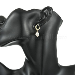 Boucles d'oreilles créoles pendantes en perles de culture d'eau douce naturelles pour femmes&nbsp;EJEW-JE07277
