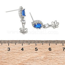 Boucles d'oreilles en laiton pavées de zircone cubique&nbsp;KK-C172-07P