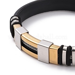 Pulsera de cordón de silicona para hombre&nbsp;BJEW-M206-02P