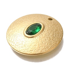 Pendentifs en strass émeraude en acier inoxydable 304 avec placage ionique (IP)&nbsp;STAS-P371-059G