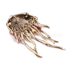 Broches de borlas de rhinestone de aleación de medusas&nbsp;JEWB-S022-11C
