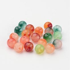 Perles de jade blanc naturel bicolore&nbsp;X-G-R165-8mm-M1