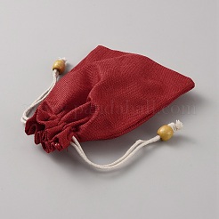 Stoffbeutel mit Blumenmuster und Kordelzug&nbsp;ABAG-WH0048-89C-05