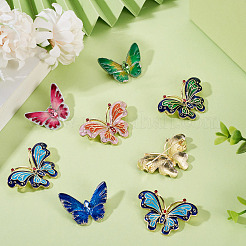 12 pièce 6 styles d'épingles en émail papillon&nbsp;JEWB-TA0001-23