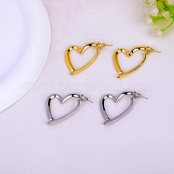 Orecchini pendenti a cuore in ottone con 925 spilla in argento sterling da donna&nbsp;JE1091A