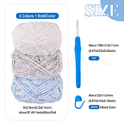 3 rouleau de fil de laine chenille en polyester&nbsp;OCOR-MB0001-06C