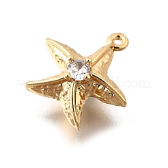 Messingpflaster klare Zirkonia Charms&nbsp;KK-C096-14B-G