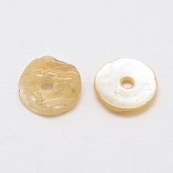 Flache runde natürliche Akoya-Muschelperlen&nbsp;SHEL-N034-11