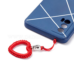 Accessori per cellulari con cordino di nylon intrecciato a cuore&nbsp;HJEW-JM00607-04