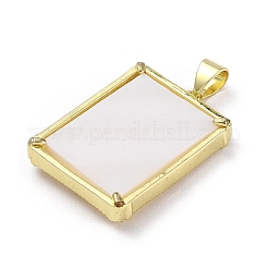 Muschelanhänger aus Messing mit Pavé-Fassung&nbsp;KK-D042-02D-G
