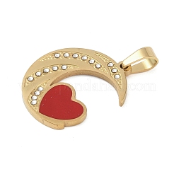 Ionenplattierung (IP) 304 Edelstahl Emaille Strass Anhänger&nbsp;STAS-Q325-04B-G