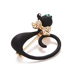 Strass-Katzenabzeichen&nbsp;JEWB-E013-07G