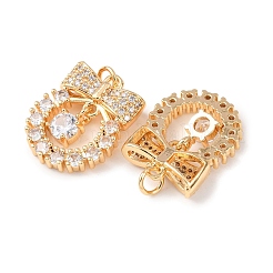 Pendenti in zirconi cubici trasparenti in micro pavè di ottone&nbsp;KK-Z142-06G