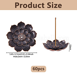 60 x Lotus-Räuchergefäßhalter aus Legierung.&nbsp;AJEW-DC0003-91A