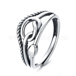 Verstellbare Fingerringe aus Sterlingsilber mit Kreuz 925 für Damen&nbsp;FS-WG7B509-01