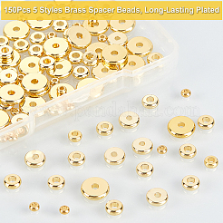 Perline distanziatrici in ottone da 150 pz 5 stili&nbsp;KK-CA0001-64G