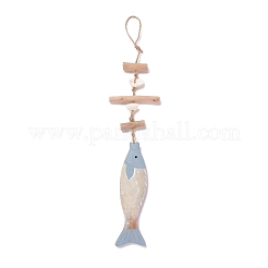 Pendentif suspendu en bois de poisson de style méditerranéen&nbsp;HJEW-C007-02B
